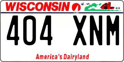 WI license plate 404XNM