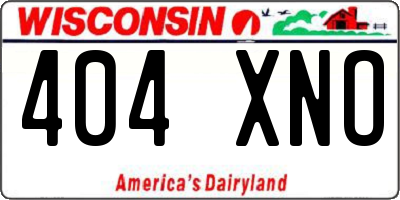 WI license plate 404XNO