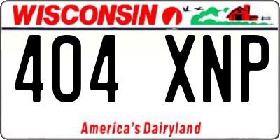 WI license plate 404XNP