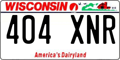 WI license plate 404XNR