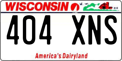 WI license plate 404XNS