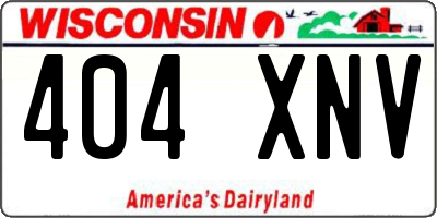 WI license plate 404XNV