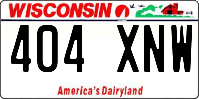 WI license plate 404XNW