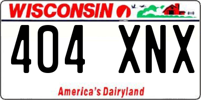 WI license plate 404XNX
