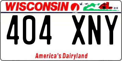 WI license plate 404XNY