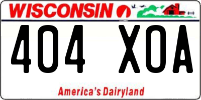 WI license plate 404XOA