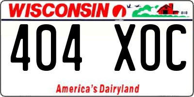 WI license plate 404XOC