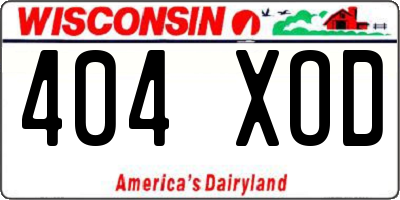 WI license plate 404XOD