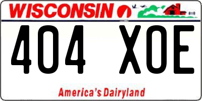 WI license plate 404XOE