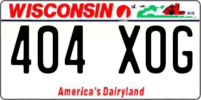 WI license plate 404XOG