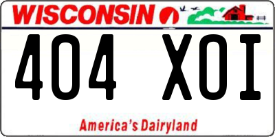 WI license plate 404XOI