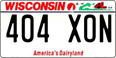 WI license plate 404XON