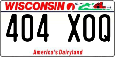 WI license plate 404XOQ