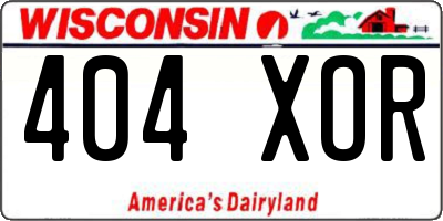 WI license plate 404XOR