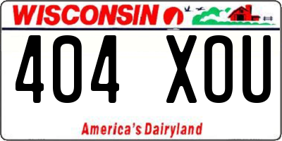 WI license plate 404XOU
