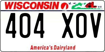 WI license plate 404XOV