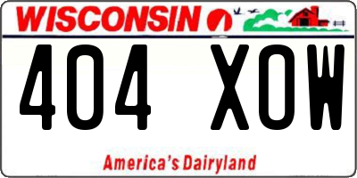 WI license plate 404XOW