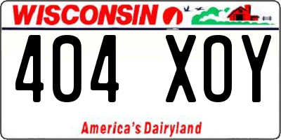 WI license plate 404XOY
