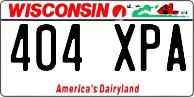 WI license plate 404XPA