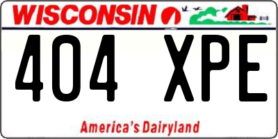 WI license plate 404XPE