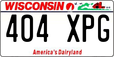 WI license plate 404XPG