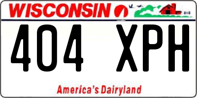 WI license plate 404XPH