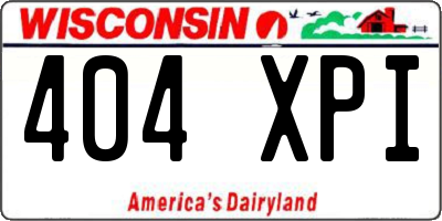 WI license plate 404XPI