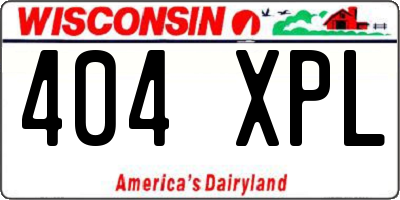 WI license plate 404XPL