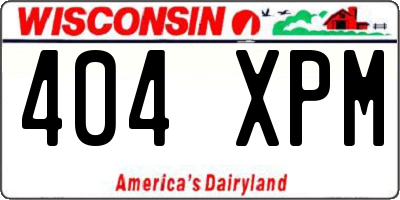WI license plate 404XPM