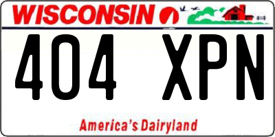 WI license plate 404XPN