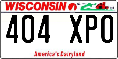 WI license plate 404XPO