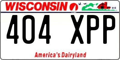WI license plate 404XPP