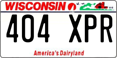 WI license plate 404XPR