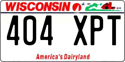 WI license plate 404XPT