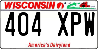 WI license plate 404XPW