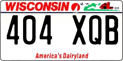 WI license plate 404XQB