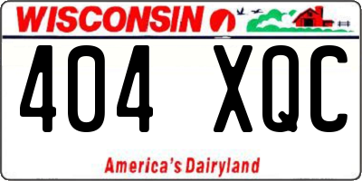 WI license plate 404XQC