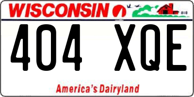 WI license plate 404XQE