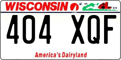 WI license plate 404XQF