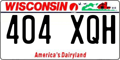 WI license plate 404XQH