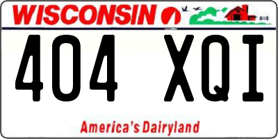 WI license plate 404XQI