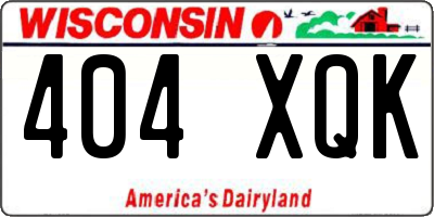 WI license plate 404XQK
