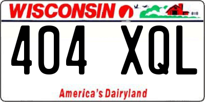 WI license plate 404XQL