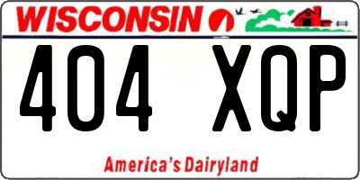 WI license plate 404XQP