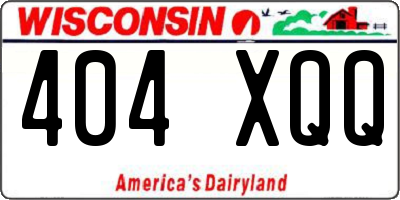 WI license plate 404XQQ
