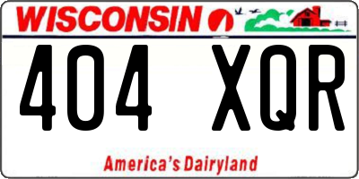 WI license plate 404XQR