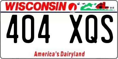 WI license plate 404XQS