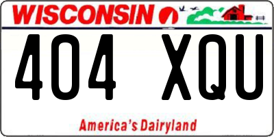 WI license plate 404XQU