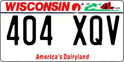 WI license plate 404XQV
