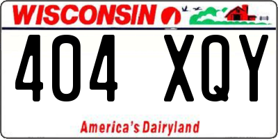 WI license plate 404XQY